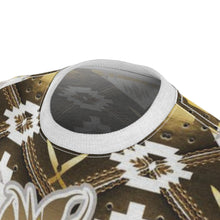 Load image into Gallery viewer, Shirt to Match Jordan 6 Pinnacle Metallic Gold Sneaker Colorway Beacon Print T-Shirt