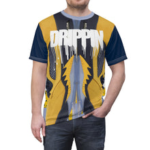 Load image into Gallery viewer, mens jordan 5 michigan yellow amarillo sneaker match colorblock drippin macro pair cut sew t shirt