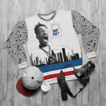 Load image into Gallery viewer, polyester sweatshirt to match jordan 4 retro what the skyline and cement throwback style by chef