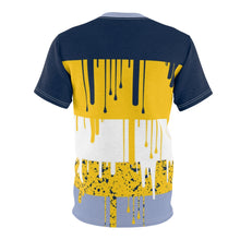 Load image into Gallery viewer, mens jordan 5 michigan yellow amarillo sneaker match colorblock cut sew t shirt the drip