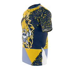 Load image into Gallery viewer, mens jordan 5 michigan yellow amarillo sneaker match colorblock sole chief cut sew t shirt