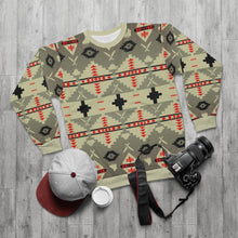 Load image into Gallery viewer, polyester blend all over print sweatshirt to match jordan 6 travis scott cactus jack olive beacon print v2