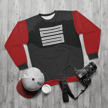 Load image into Gallery viewer, polyester blend all over print sweatshirt to match jordan 11 bred 2019 match aj11 bred v2