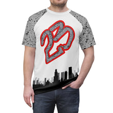 Load image into Gallery viewer, Shirt To Match Jordan 4 OG ’89 White Cement Sneaker Colorway Skyline T-Shirt