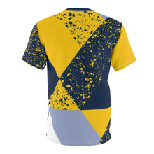 Load image into Gallery viewer, mens jordan 5 michigan yellow amarillo sneaker match colorblock sauce cut sew t shirt 1