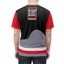 Load image into Gallery viewer, retro jordan 4 bred 2019 black cement all over print sneaker match t shirt cut sew
