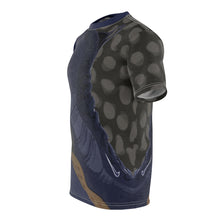 Load image into Gallery viewer, custom navy foamposite macro print cut sew t shirt