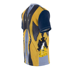 Load image into Gallery viewer, mens jordan 5 michigan yellow amarillo sneaker match colorblock drippin macro pair cut sew t shirt