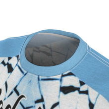 Load image into Gallery viewer, Shirt to Match Blue Mirror Foamposite Sneaker Colorway Bad Luck V4 T-Shirt