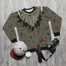 Load image into Gallery viewer, polyester blend all over print sweatshirt to match jordan 6 travis scott cactus jack olive cactus scene feathered v1