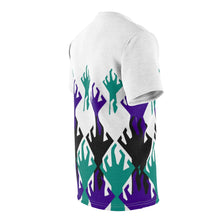 Load image into Gallery viewer, world war kickz jordan 5 grape all over print t shirt by gourmetkickz