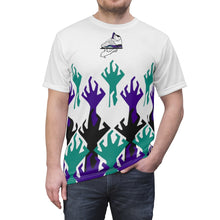 Load image into Gallery viewer, world war kickz jordan 5 grape all over print t shirt by gourmetkickz