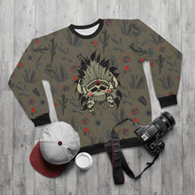 Load image into Gallery viewer, polyester blend all over print sweatshirt to match jordan 6 travis scott cactus jack olive cactus scene sole chief v1