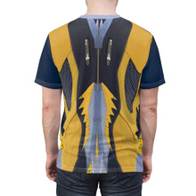 Load image into Gallery viewer, mens jordan 5 michigan yellow amarillo sneaker match colorblock drippin macro pair cut sew t shirt