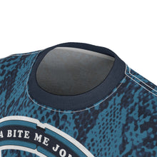 Load image into Gallery viewer, jordan 11 blue snakeskin custom sneaker match cut sew t shirt gourmet daze