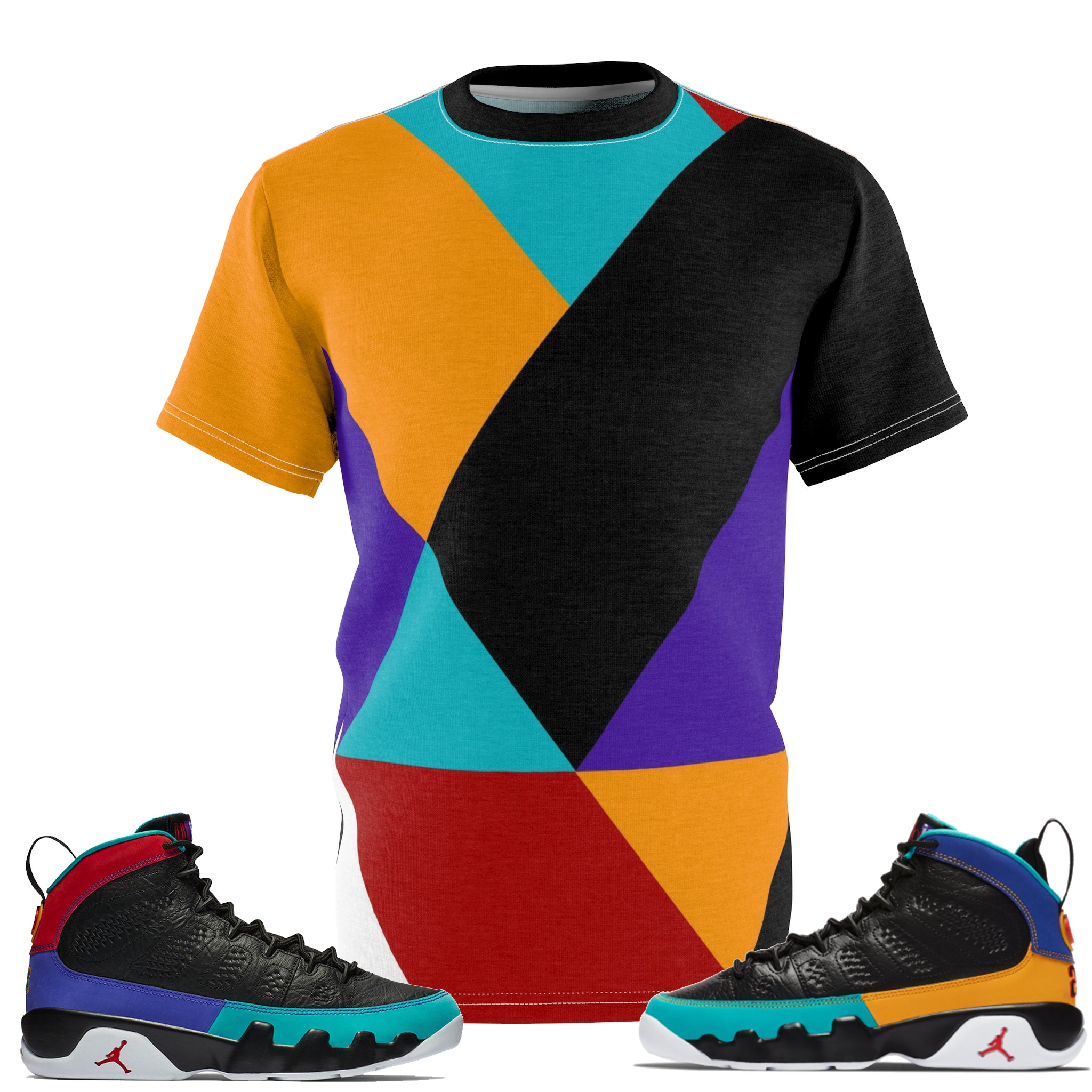 Shirt to Match Jordan 9 Dream It Do It Sneaker Colorway Blocked NowServingShirts