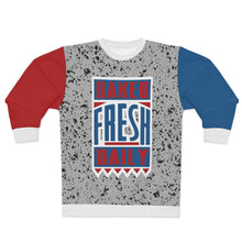 Load image into Gallery viewer, polyester sweatshirt to match jordan 4 retro baked fresh daily cement