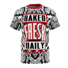 Load image into Gallery viewer, shirt to match nike air foamposite one snakeskin baked fresh daily cut sew v1