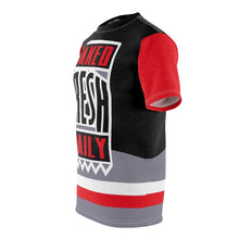 Load image into Gallery viewer, retro jordan 4 bred 2019 black cement all over print sneaker match t shirt cut sew