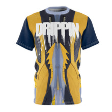 Load image into Gallery viewer, mens jordan 5 michigan yellow amarillo sneaker match colorblock drippin macro pair cut sew t shirt