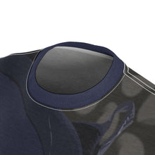 Load image into Gallery viewer, custom navy foamposite macro print cut sew t shirt
