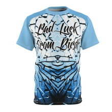 Load image into Gallery viewer, Shirt to Match Blue Mirror Foamposite Sneaker Colorway Bad Luck V4 T-Shirt