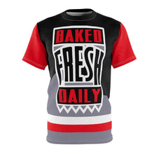 Load image into Gallery viewer, retro jordan 4 bred 2019 black cement all over print sneaker match t shirt cut sew