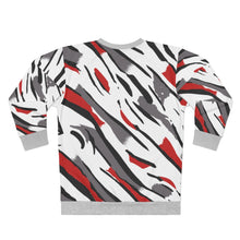 Load image into Gallery viewer, polyester blend all over print sweatshirt to match jordan 8 reflections of a champion midsole print