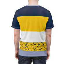 Load image into Gallery viewer, mens jordan 5 michigan yellow amarillo sneaker match colorblock sauce cut sew t shirt