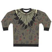Load image into Gallery viewer, polyester blend all over print sweatshirt to match jordan 6 travis scott cactus jack olive cactus scene feathered v1