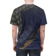 Load image into Gallery viewer, custom navy foamposite macro print cut sew t shirt