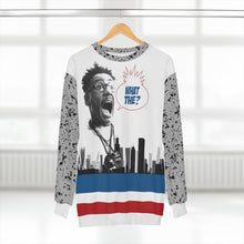 Load image into Gallery viewer, polyester sweatshirt to match jordan 4 retro what the skyline and cement throwback style by chef
