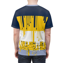 Load image into Gallery viewer, mens jordan 5 michigan yellow amarillo sneaker match colorblock cut sew t shirt the drip