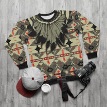 Load image into Gallery viewer, polyester blend all over print sweatshirt to match jordan 6 travis scott cactus jack olive beacon feathered v1