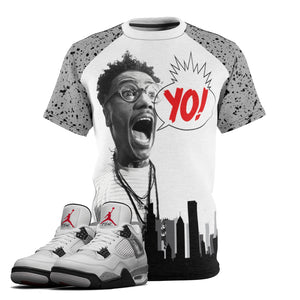 Shirt to Match Air Jordan 4 White Cement Sneaker Colorway YO! T-Shirt