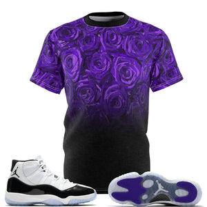 Shirt to Match Jordan 11 Retro Concord 2018 Sneaker Colorway  "The Faded Roses" T-Shirt