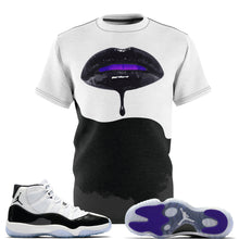 Load image into Gallery viewer, Shirt to Match Jordan 11 Concord 2018 Sneaker Colorway The Patent Drip Lip T-Shirt