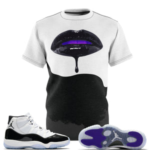 Shirt to Match Jordan 11 Concord 2018 Sneaker Colorway The Patent Drip Lip T-Shirt
