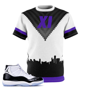 Shirt to Match Jordan 11 Concord 2018 Sneaker Colorway Carbon Chevron T-Shirt