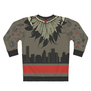 polyester blend all over print sweatshirt to match jordan 6 travis scott cactus jack olive cactus scene feathered v2