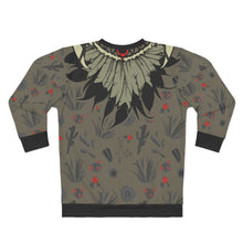 Load image into Gallery viewer, polyester blend all over print sweatshirt to match jordan 6 travis scott cactus jack olive cactus scene feathered v1