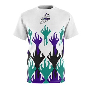 world war kickz jordan 5 grape all over print t shirt by gourmetkickz