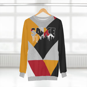polyester blend all over print sweatshirt to match jordan 7 reflections of a champion colorblock sauce